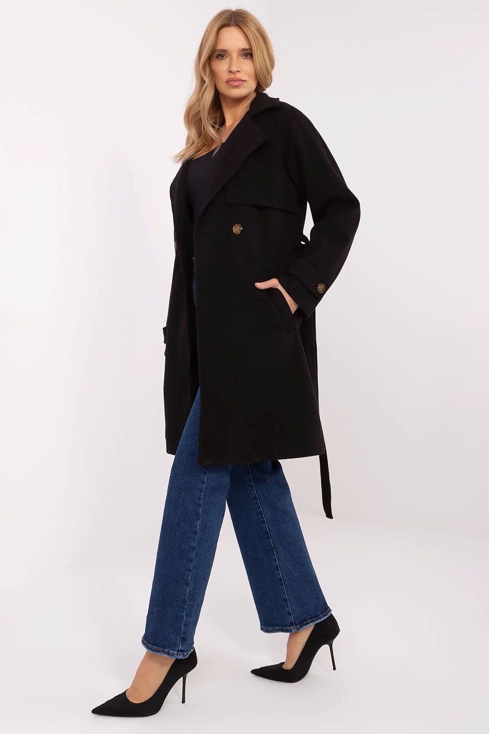 Corvanne Double-Breasted Belted Coat