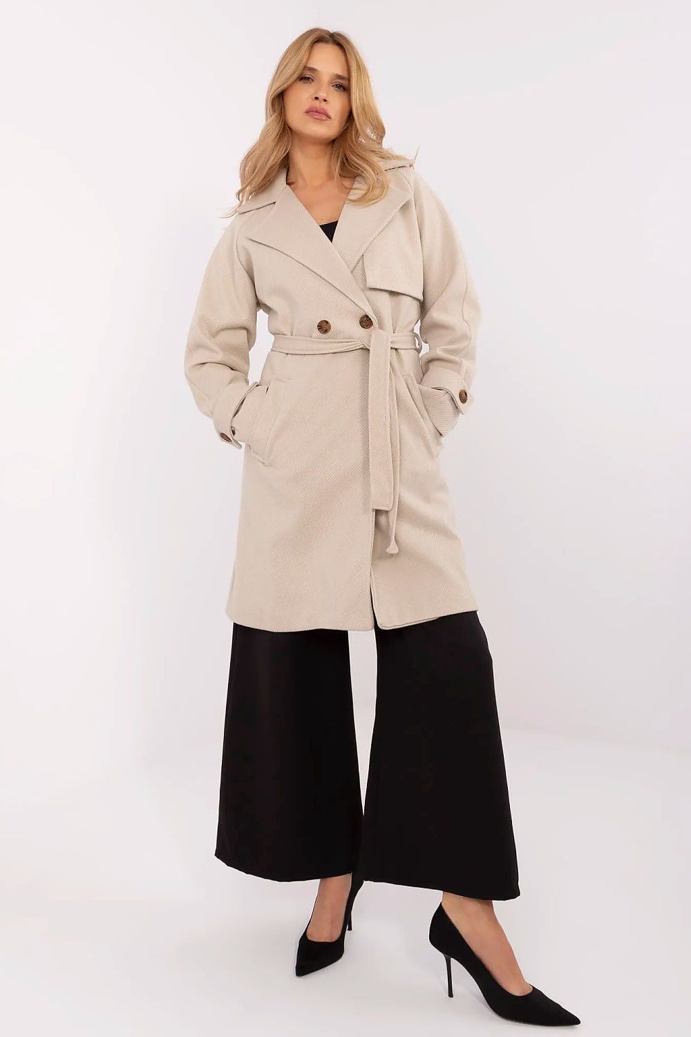 Corvanne Double-Breasted Belted Coat