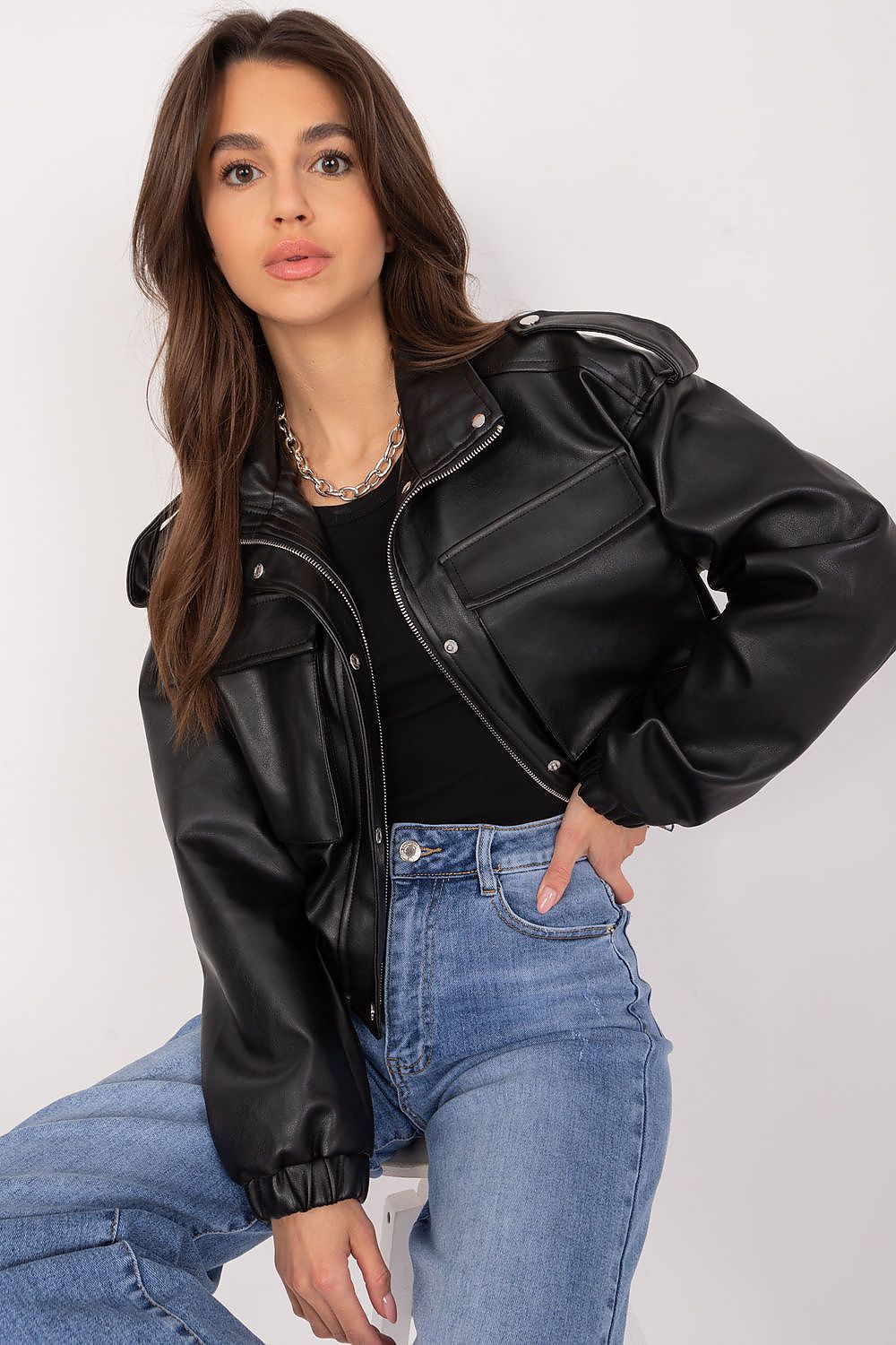 Arvenique Eco-Leather Short Jacket