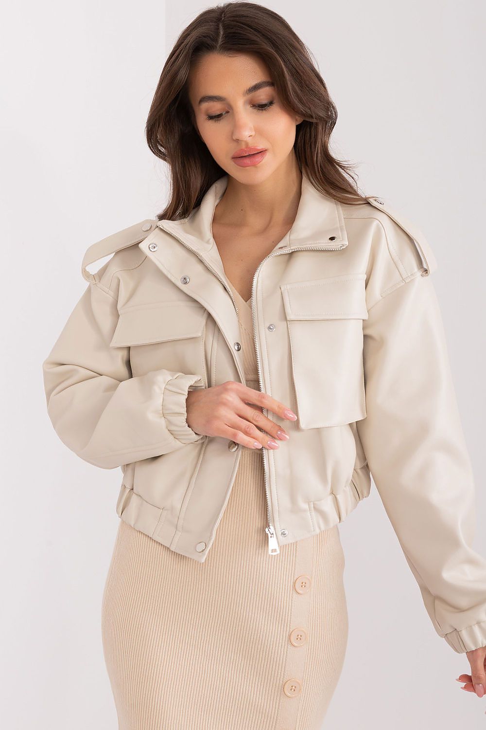 Arvenique Eco-Leather Short Jacket