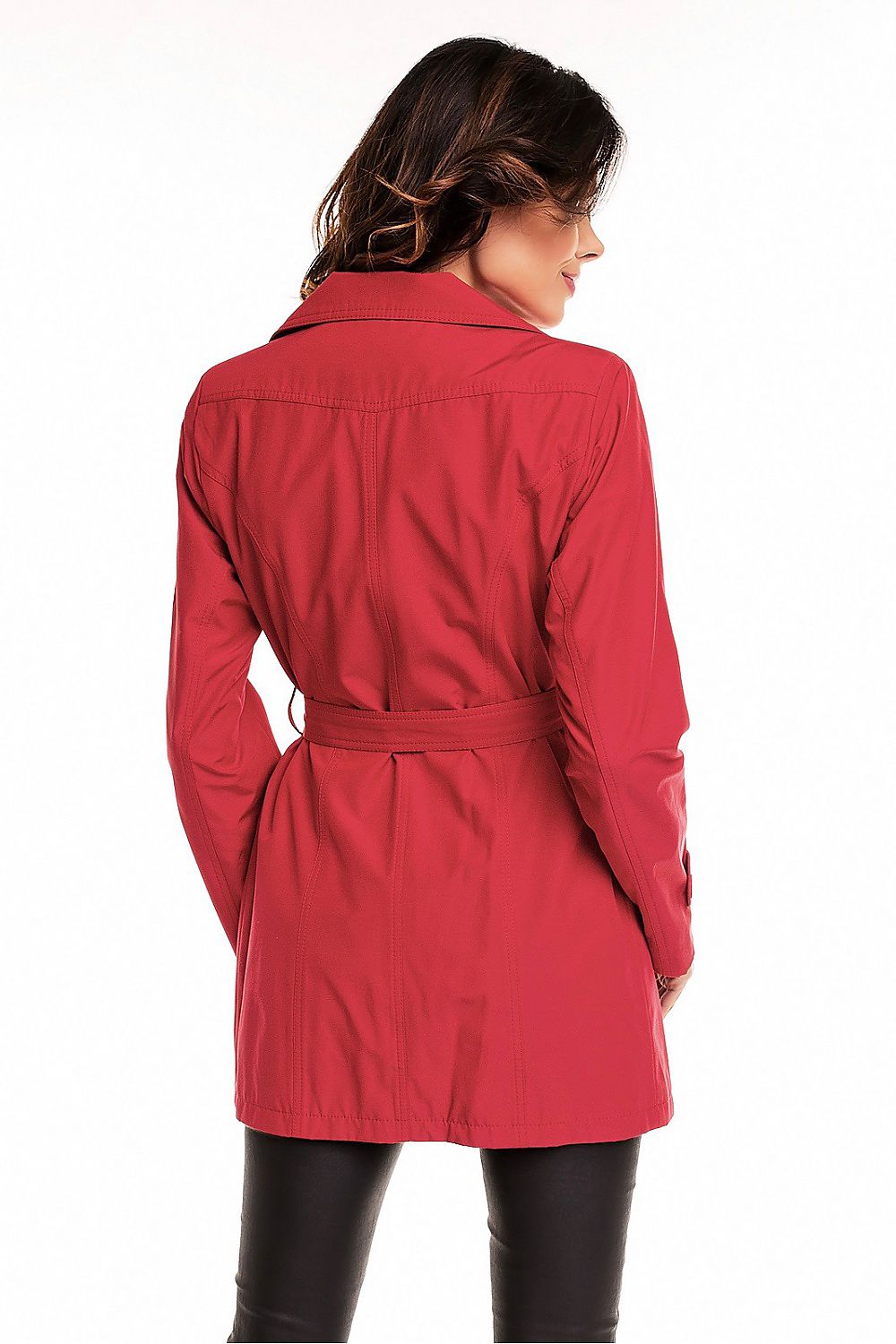 Plus Size Virelline Belted Cotton Trench Coat