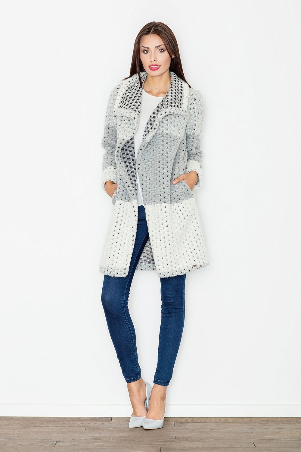 Fioren Color-Blend Wool Coat