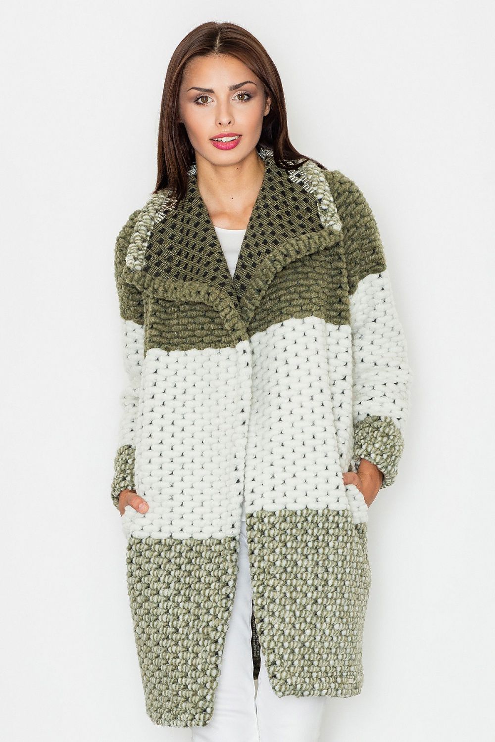 Fioren Color-Blend Wool Coat