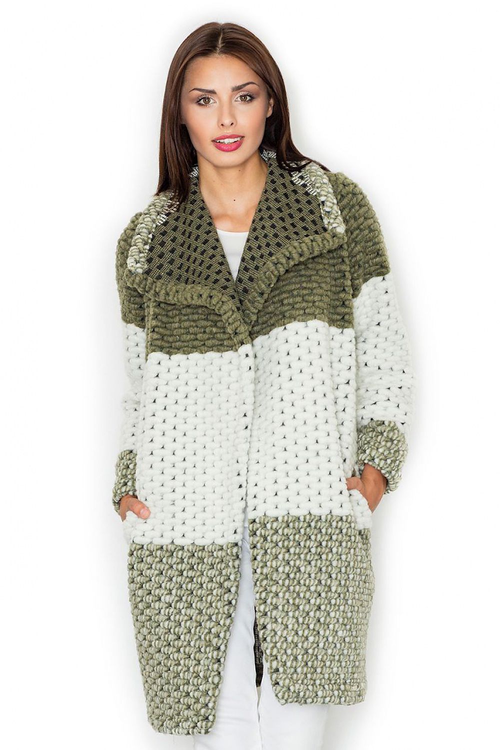 Fioren Color-Blend Wool Coat