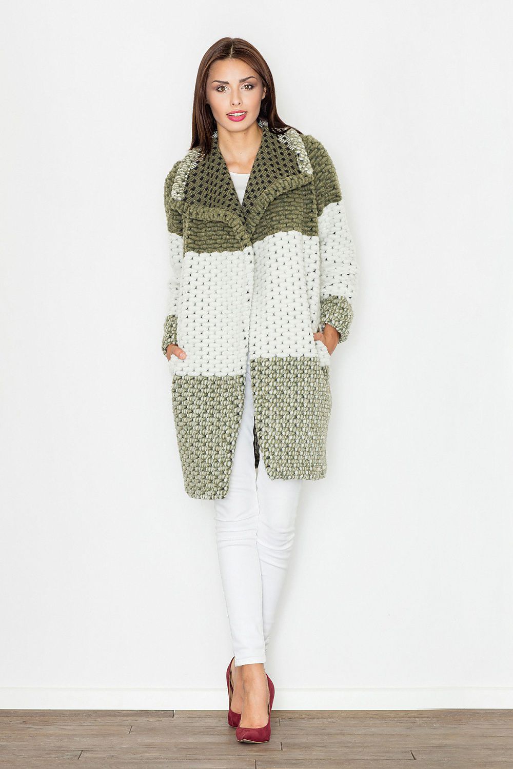 Fioren Color-Blend Wool Coat