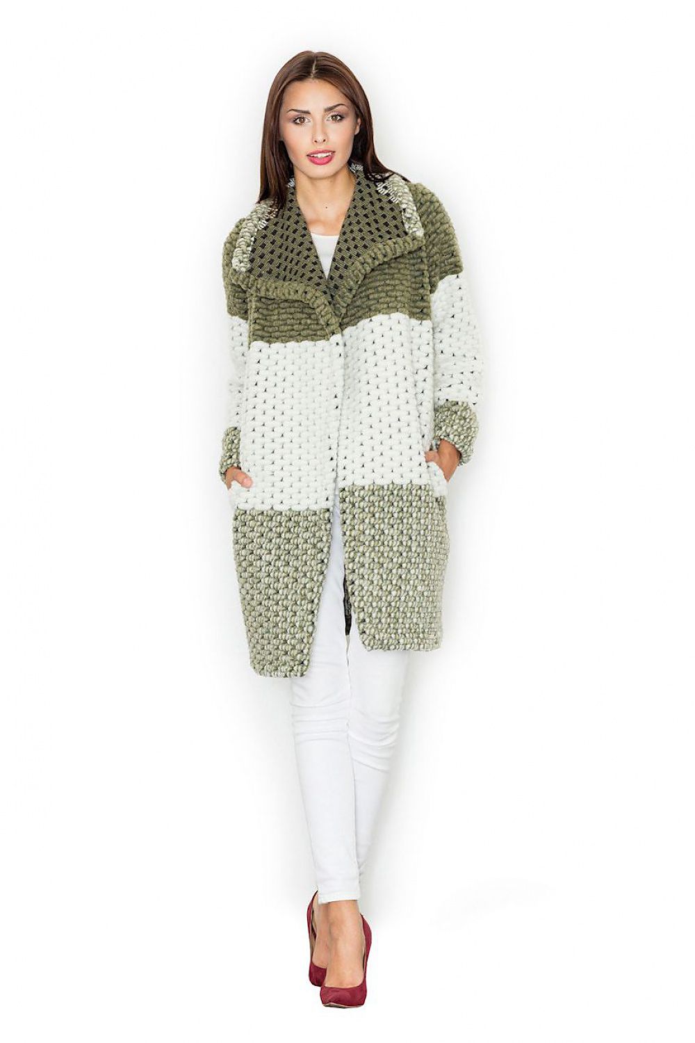 Fioren Color-Blend Wool Coat