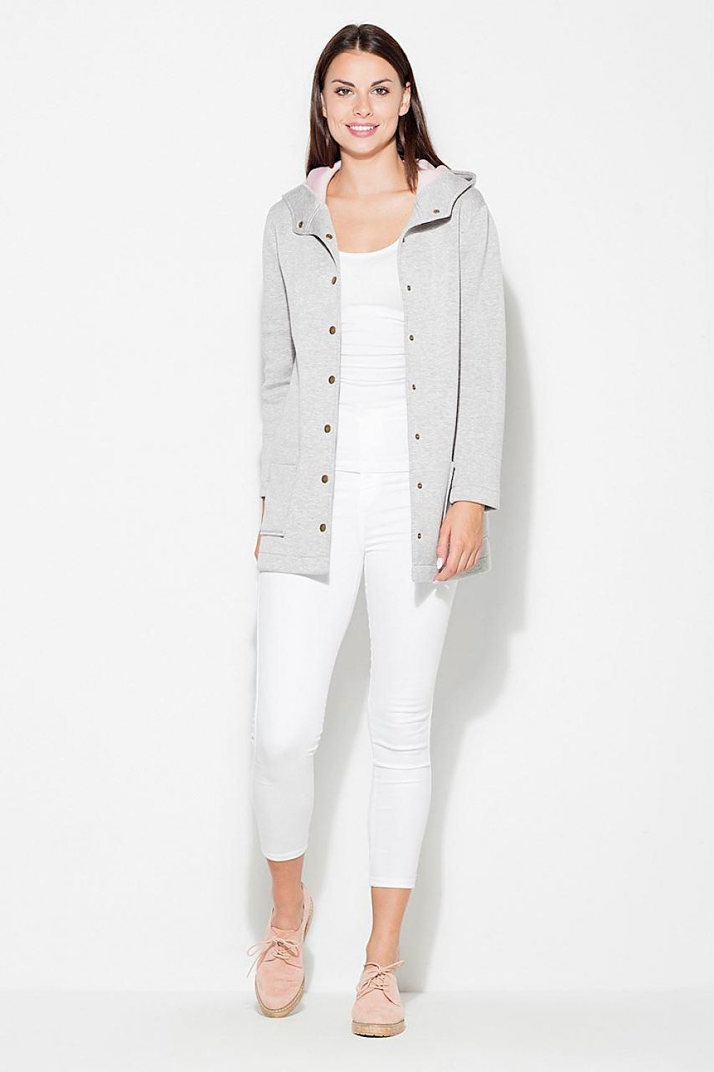 Katrienne Hooded Snap-Front Jacket
