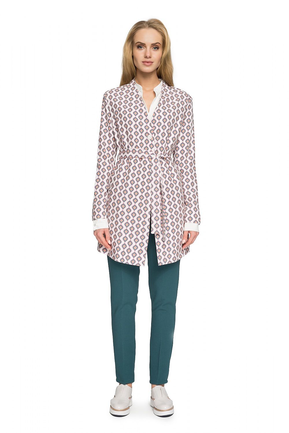Orvianne Printed Belted Midi Coat