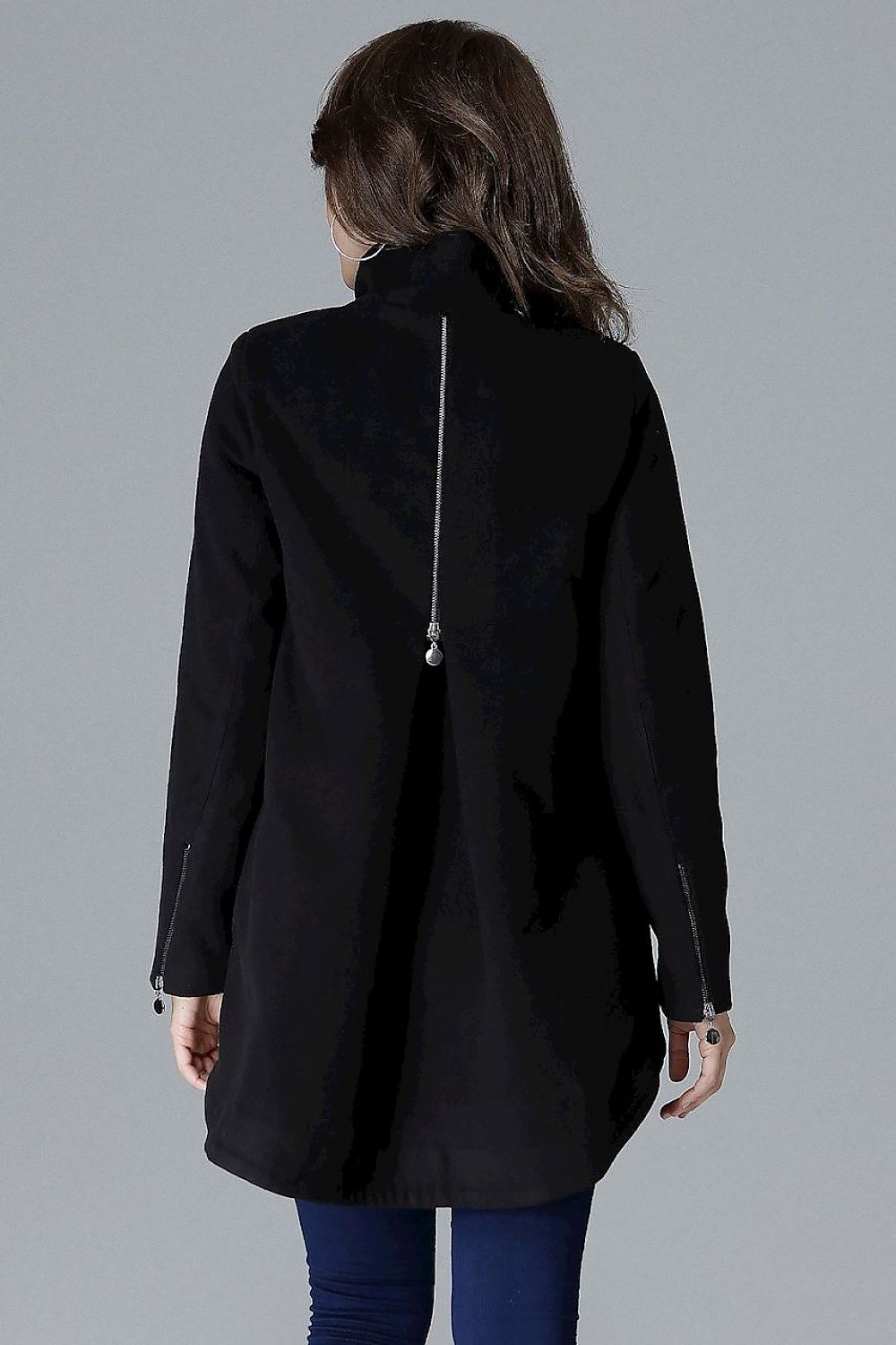 Arvennise Stand-Collar Jacket with Modern Details