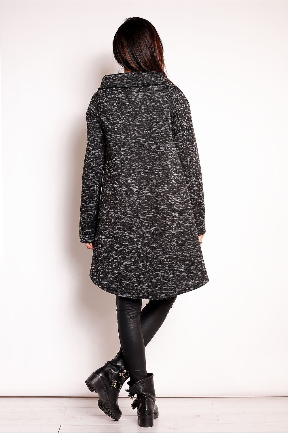Elvathine Loose-Fit Coat with Extended Back