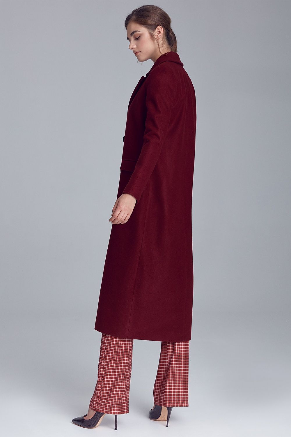 Marcelaine Long Double-Breasted Wool-Blend Coat