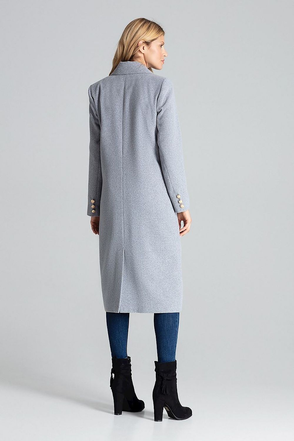 Vernadell Gray Double-Breasted Classic Coat