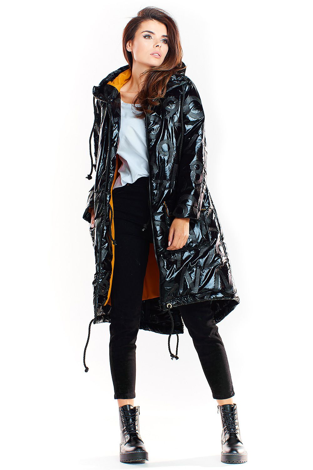 Morvanna Oversized Glossy Insulated Coat