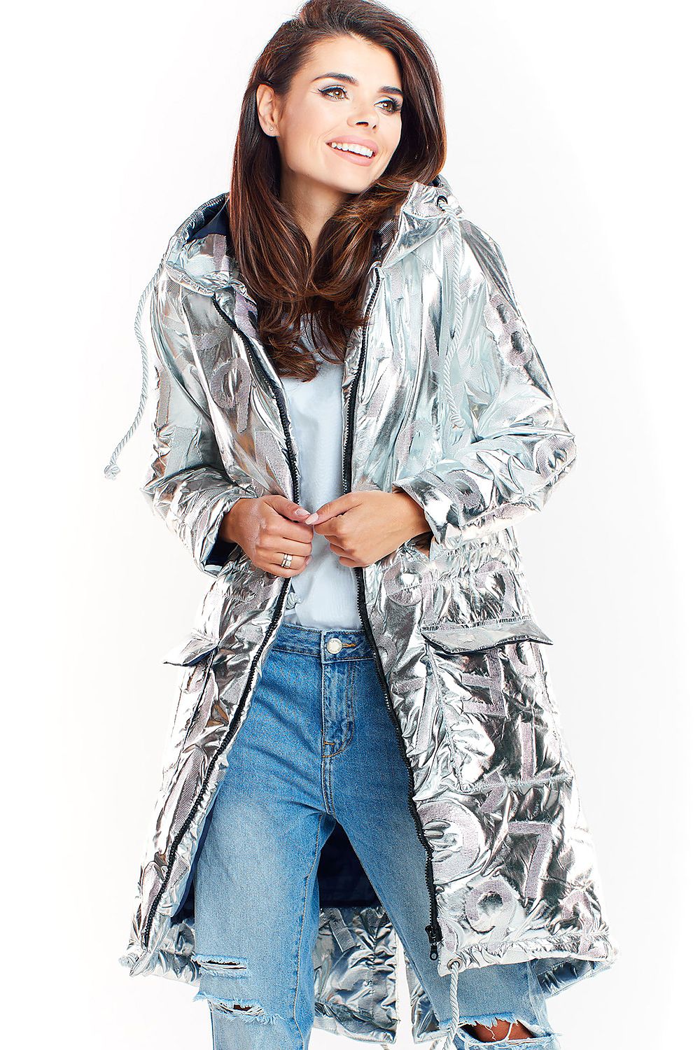 Morvanna Oversized Glossy Insulated Coat