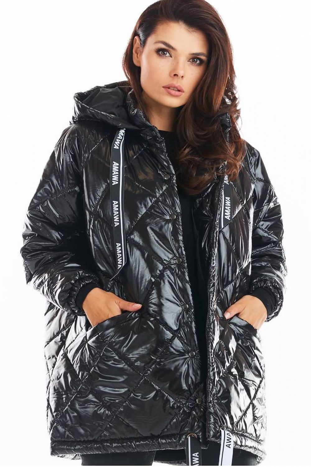 Amawa Oversized Quilted Hooded Jacket