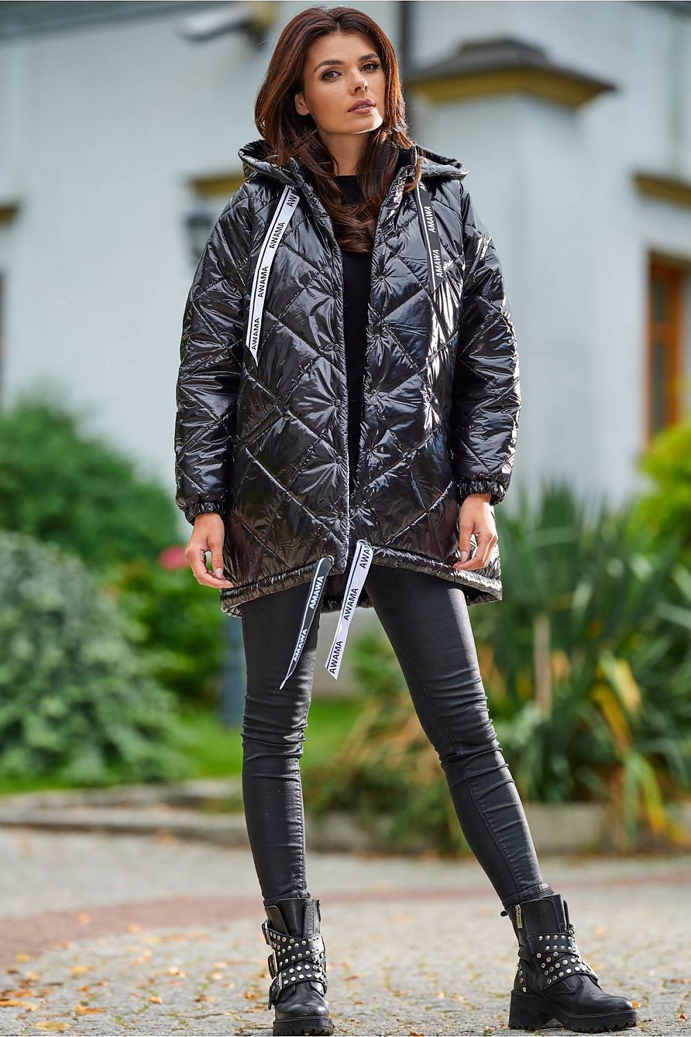 Amawa Oversized Quilted Hooded Jacket