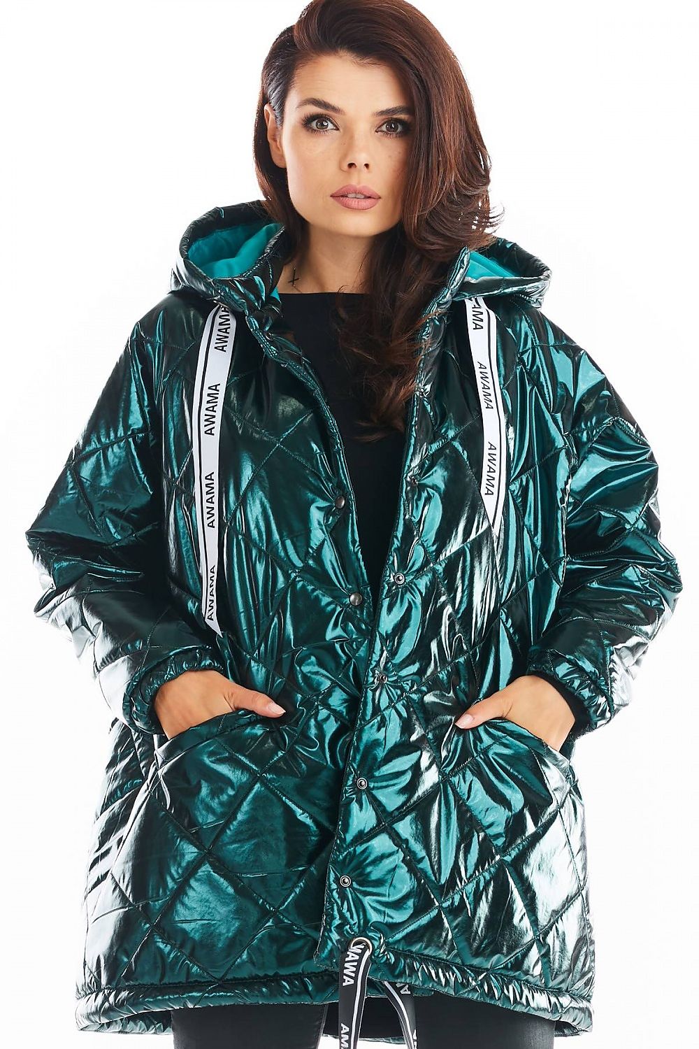 Amawa Oversized Quilted Hooded Jacket