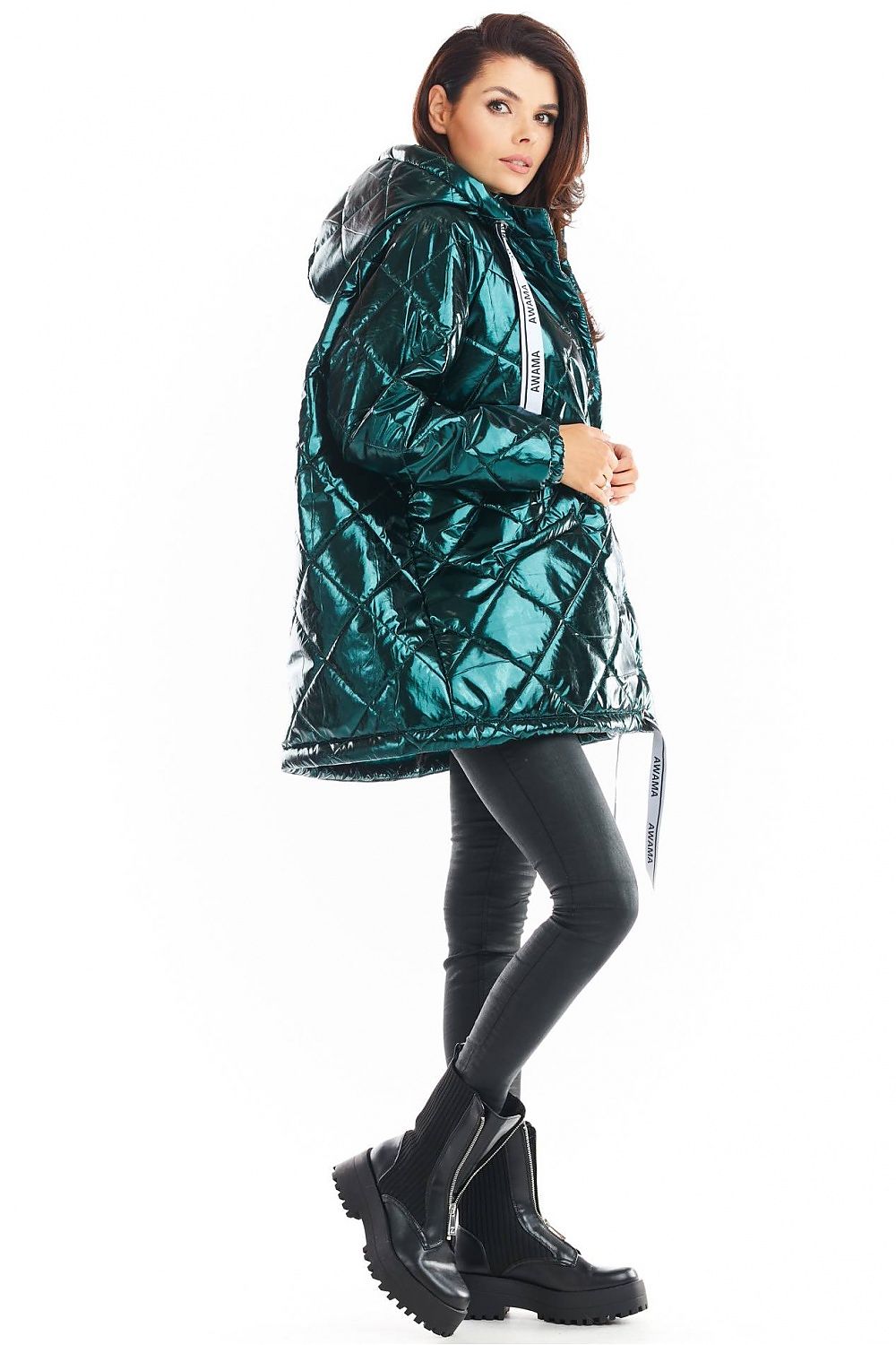 Amawa Oversized Quilted Hooded Jacket