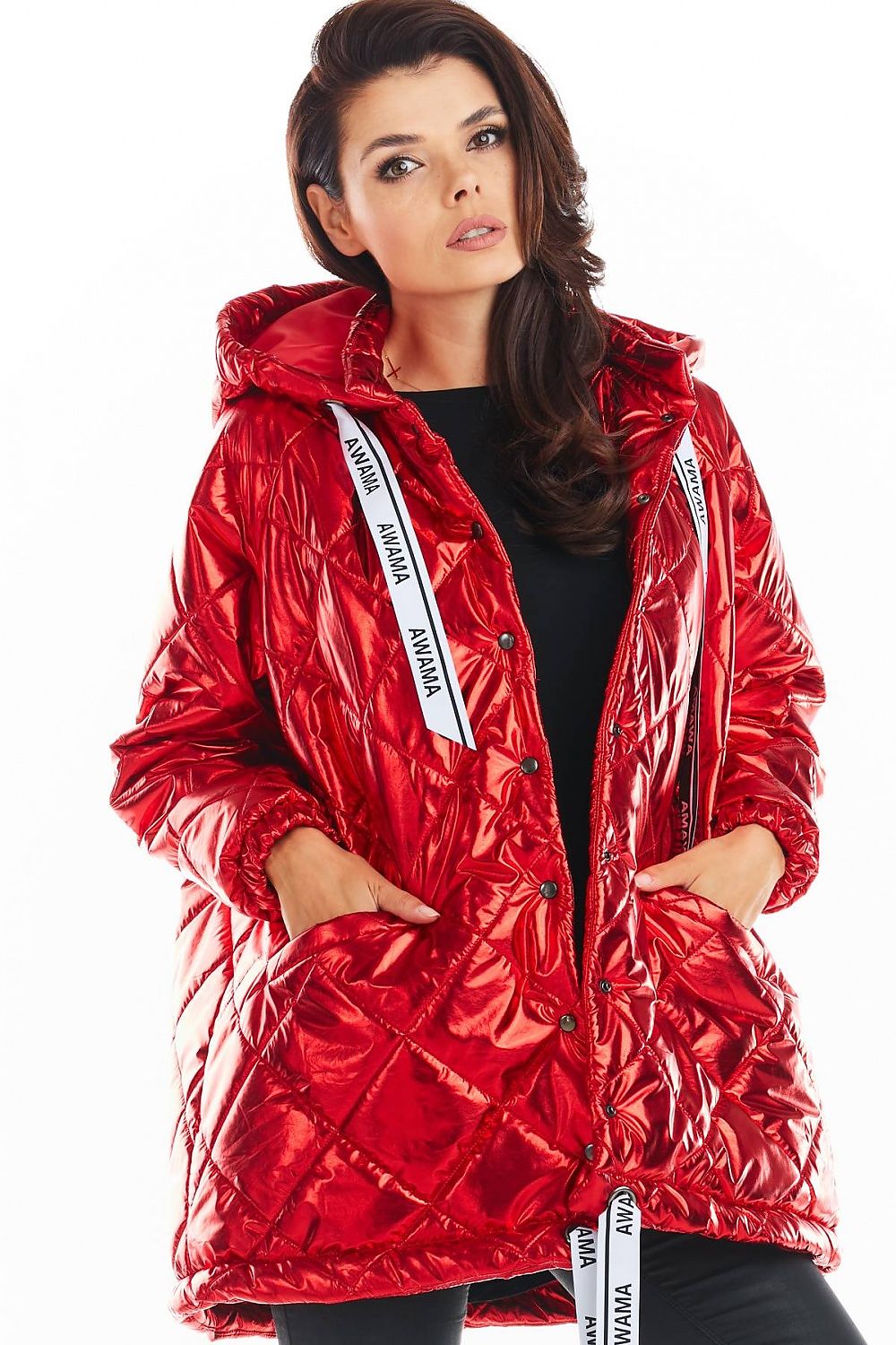 Amawa Oversized Quilted Hooded Jacket
