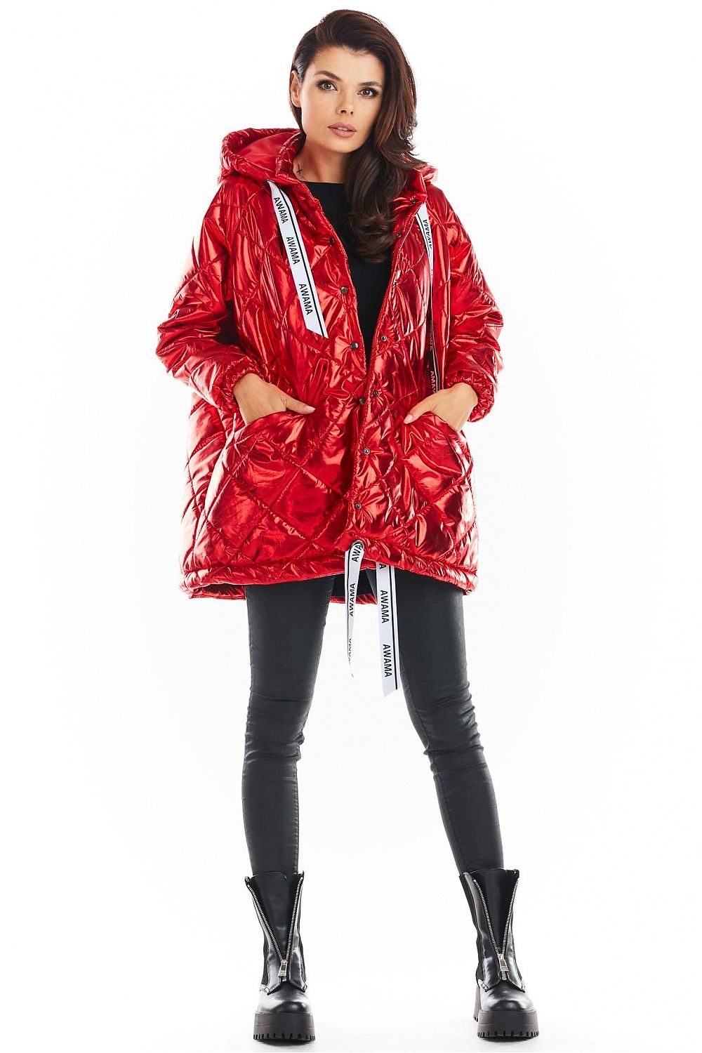 Amawa Oversized Quilted Hooded Jacket