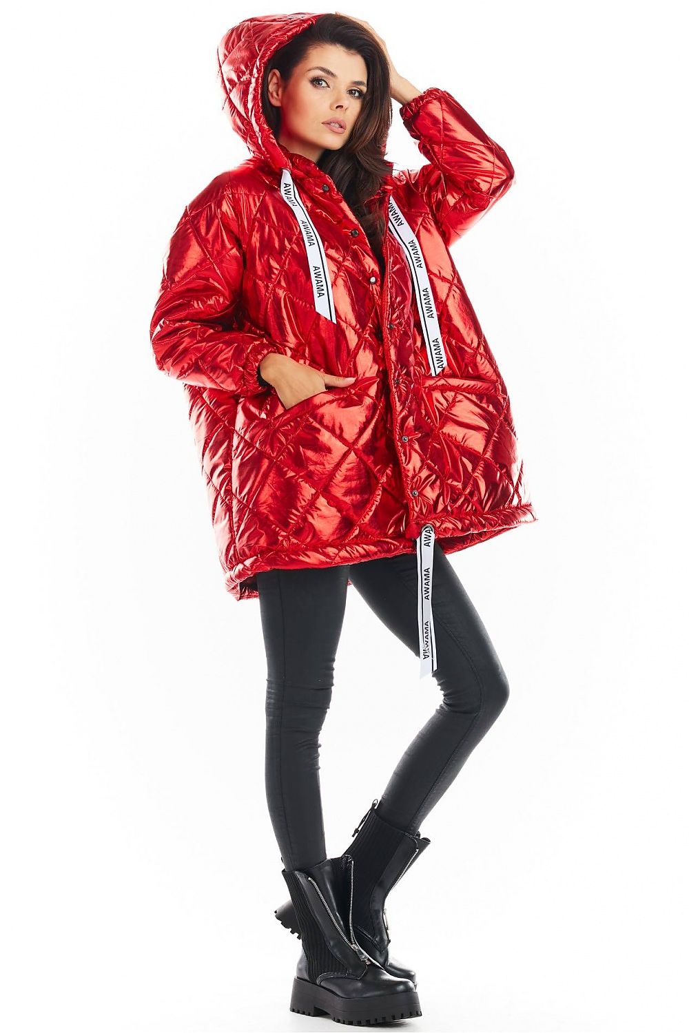 Amawa Oversized Quilted Hooded Jacket