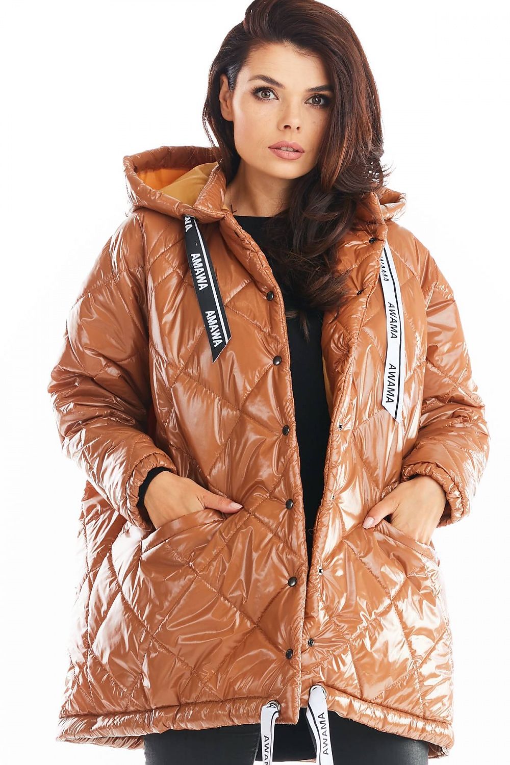 Amawa Oversized Quilted Hooded Jacket