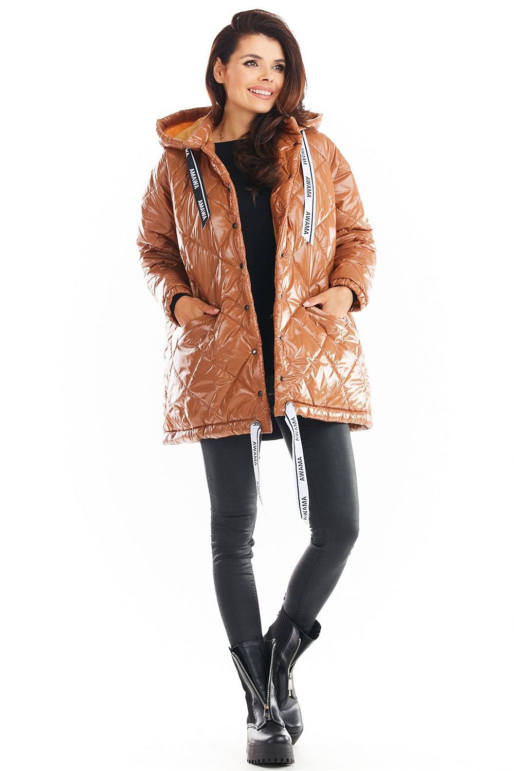 Amawa Oversized Quilted Hooded Jacket