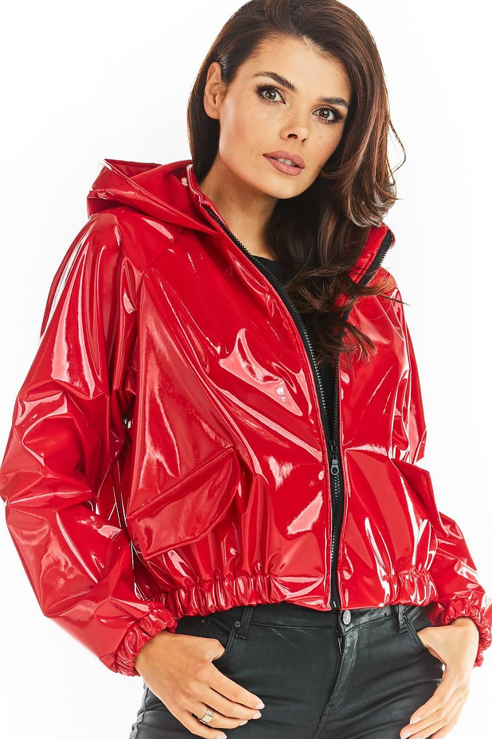 Nerivelle Short Vinyl Hooded Jacket
