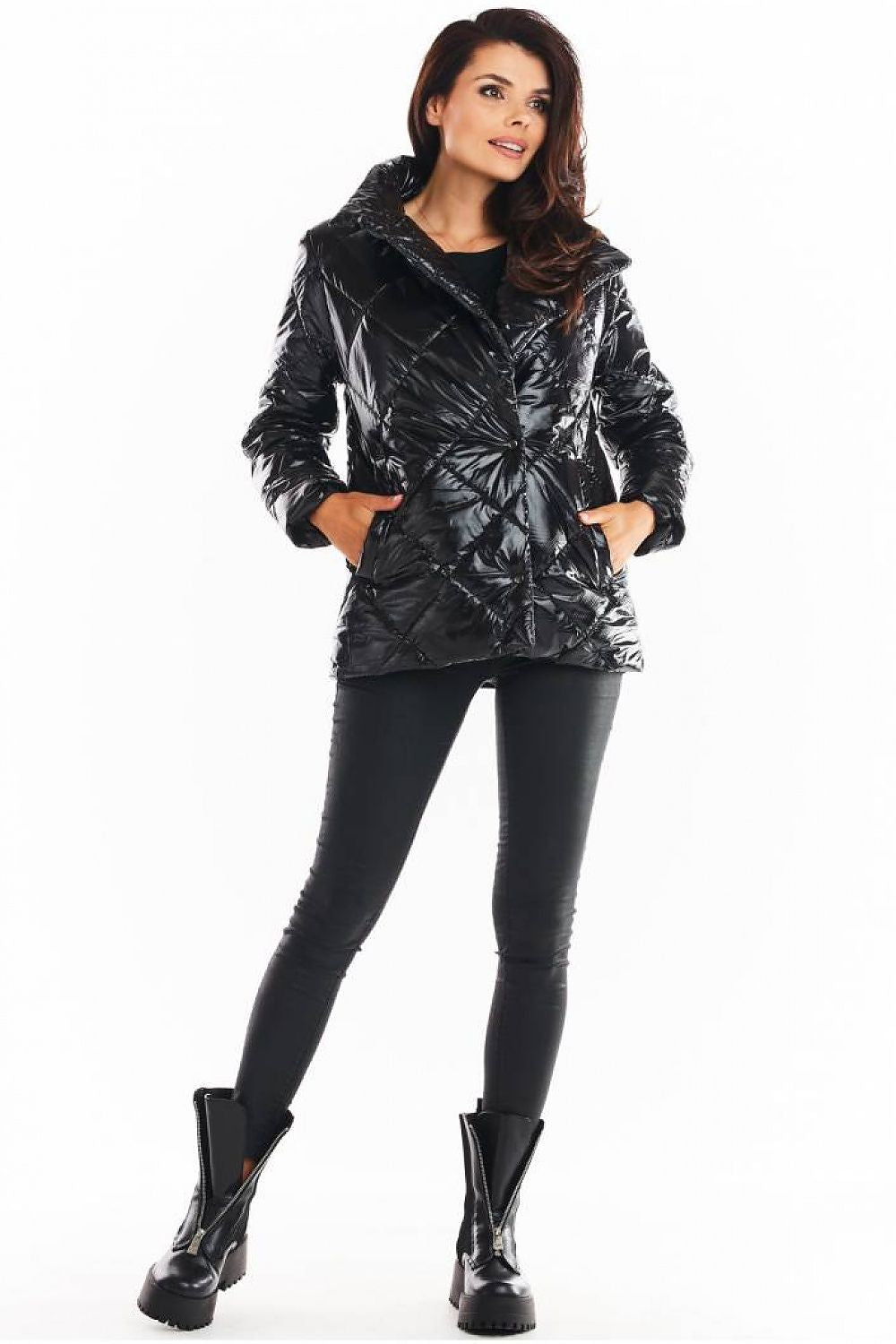 Zavielle Quilted Jacket with Stand Collar