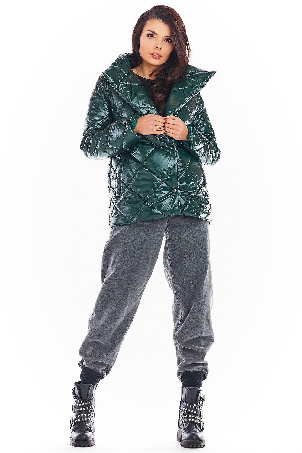 Zavielle Quilted Jacket with Stand Collar