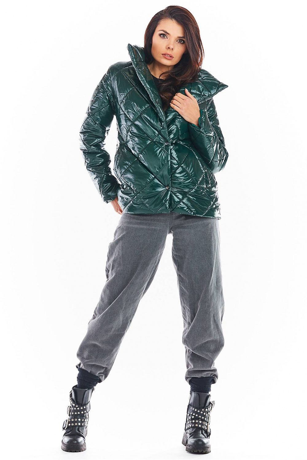 Zavielle Quilted Jacket with Stand Collar