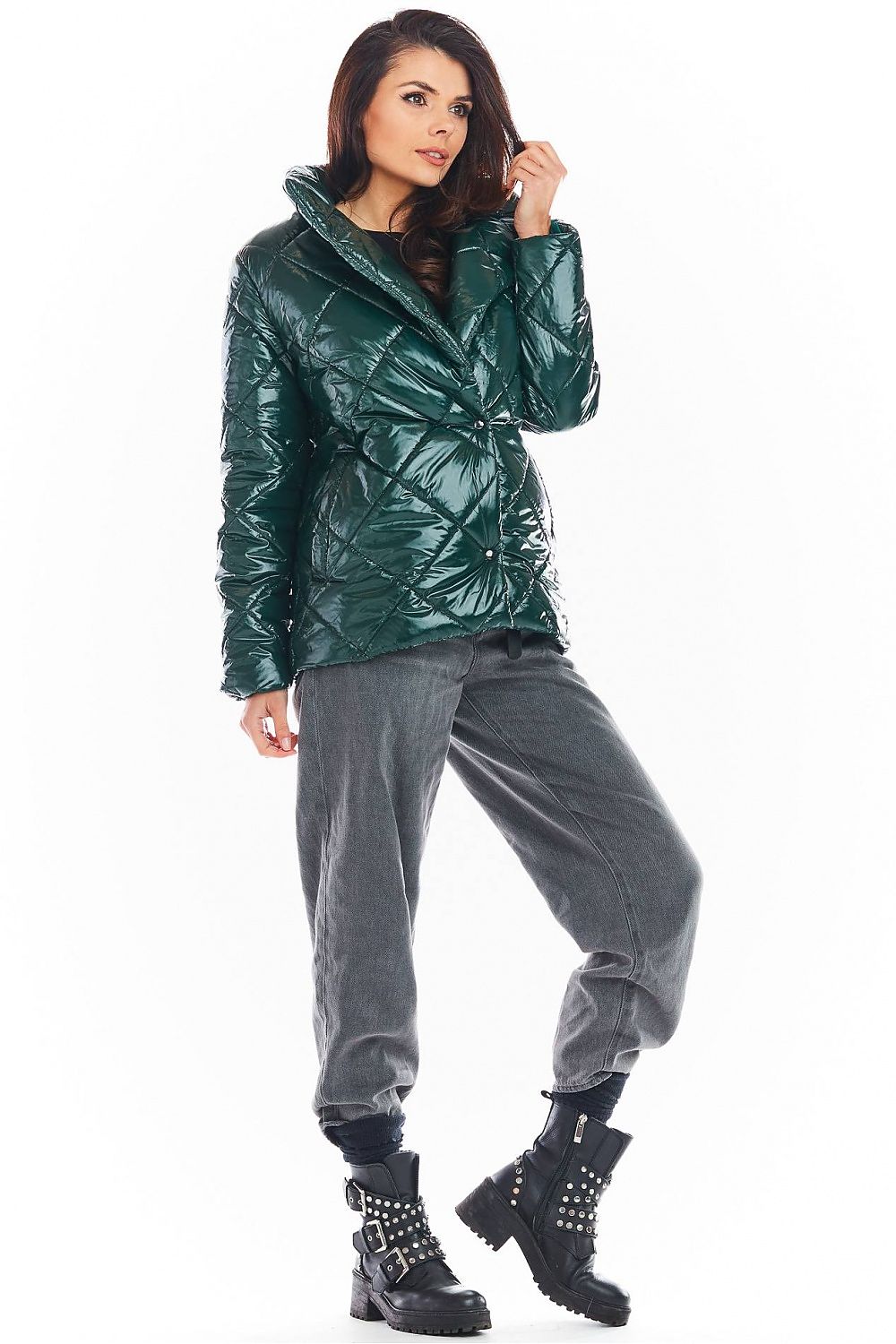Zavielle Quilted Jacket with Stand Collar