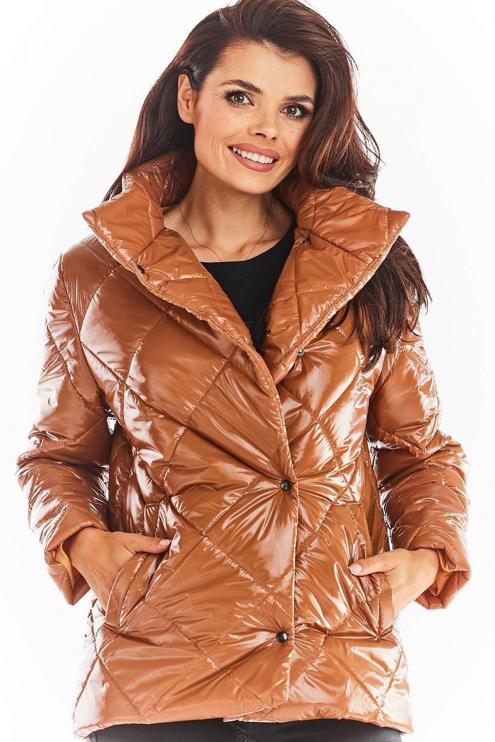 Zavielle Quilted Jacket with Stand Collar