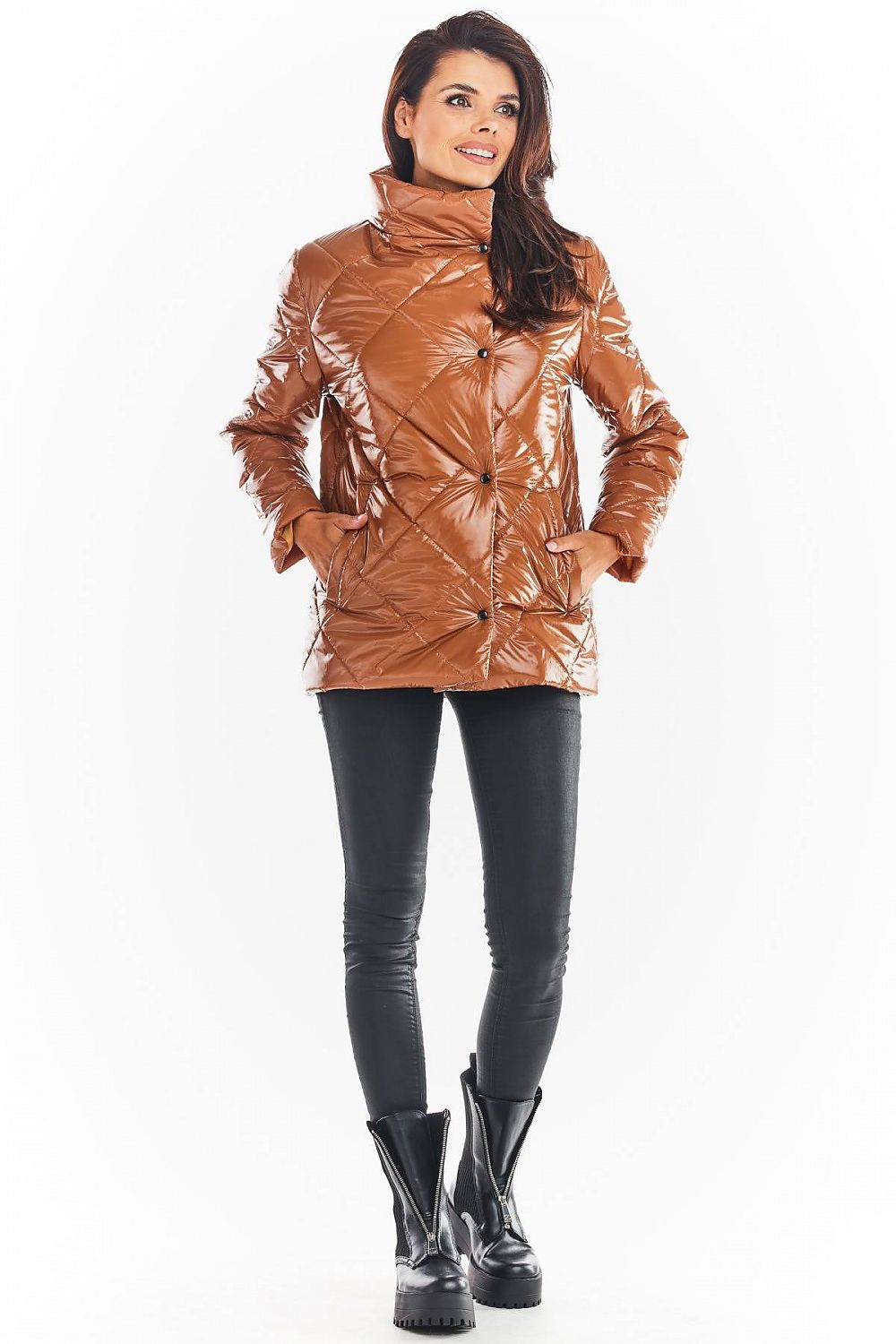 Zavielle Quilted Jacket with Stand Collar