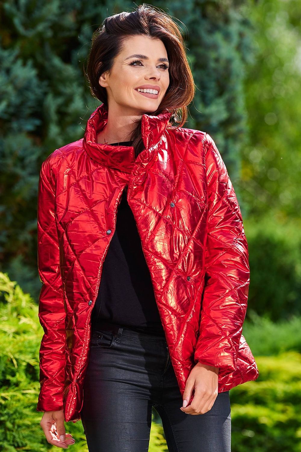 Zavielle Quilted Jacket with Stand Collar