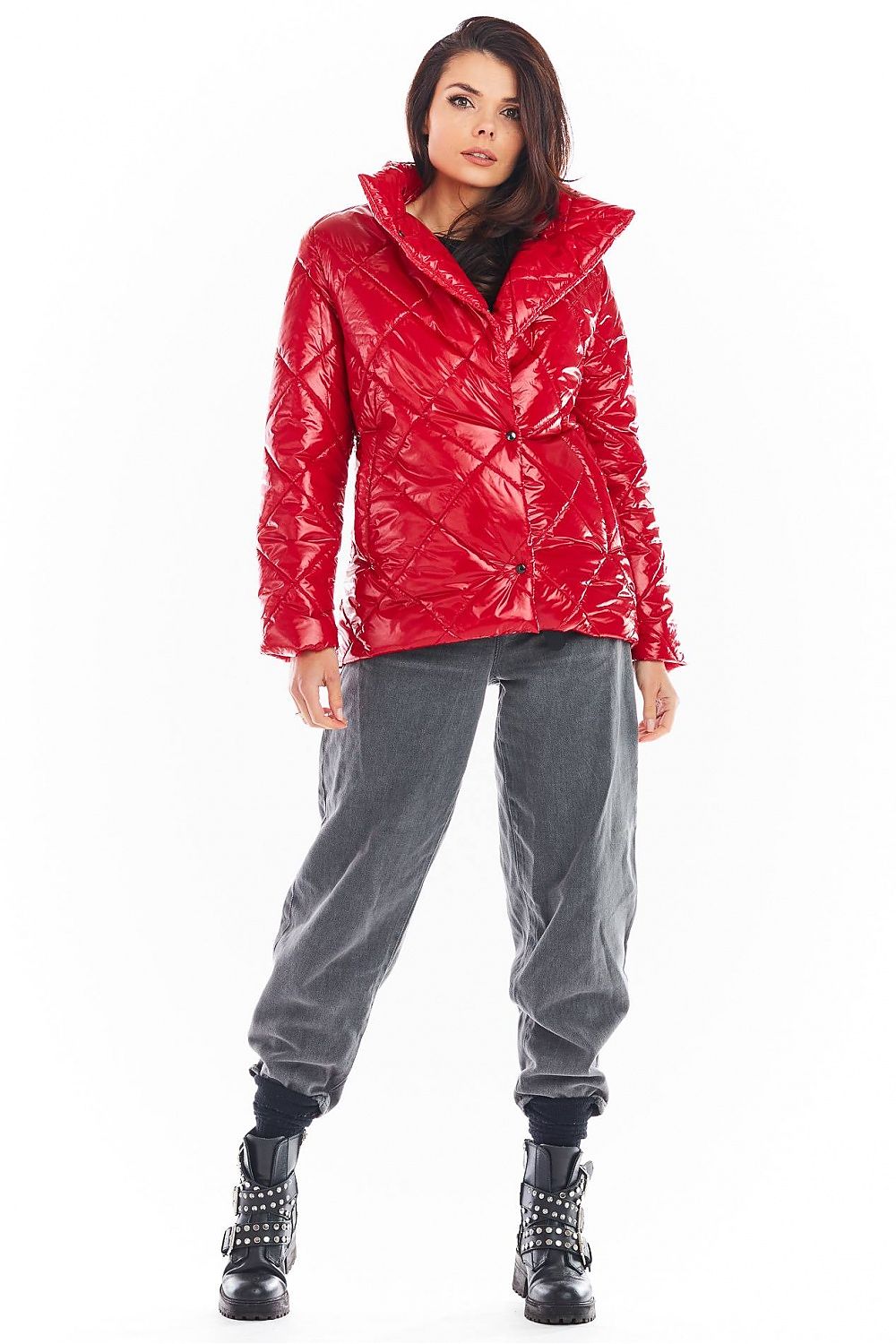 Zavielle Quilted Jacket with Stand Collar