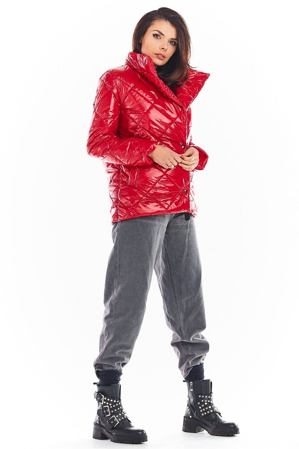 Zavielle Quilted Jacket with Stand Collar