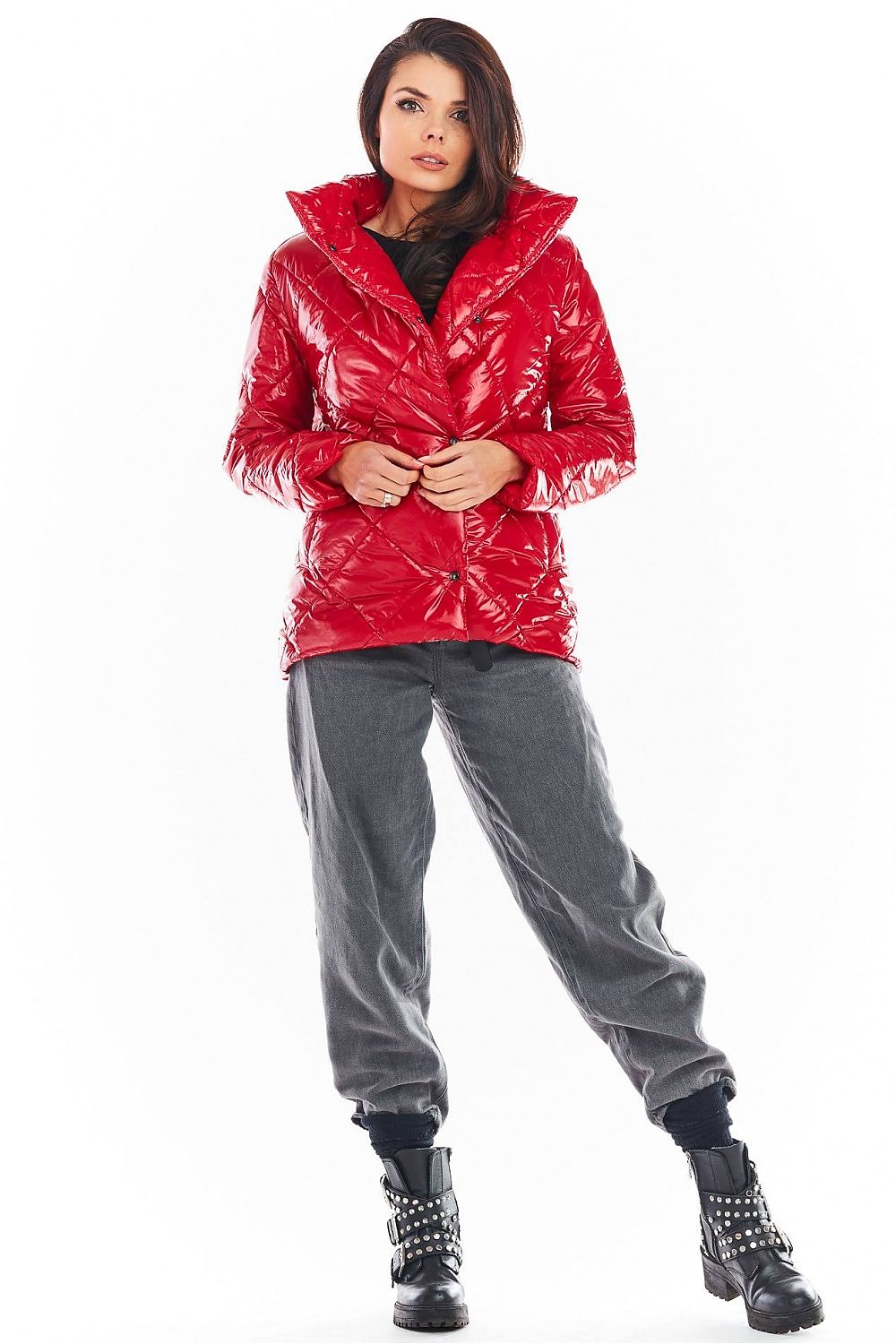 Zavielle Quilted Jacket with Stand Collar