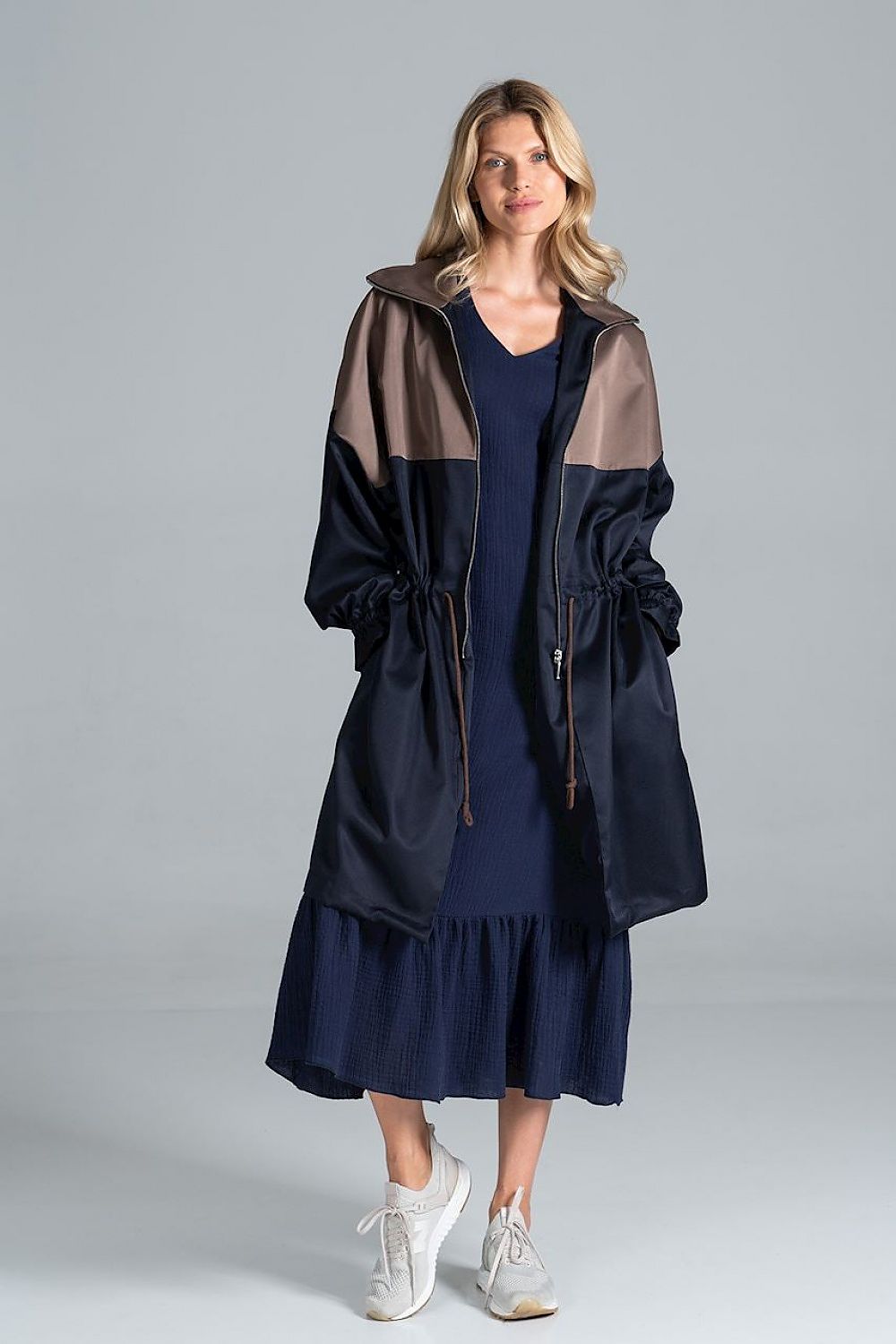 Ardevine Two-Tone Autumn Parka Coat
