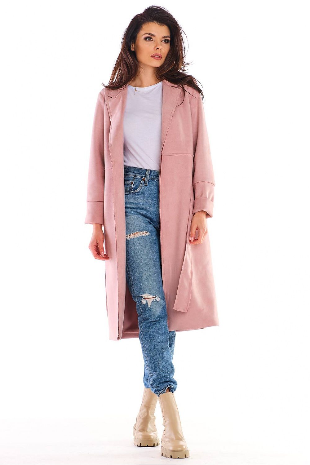 Sylverine Suede Belted Dressing Gown Coat