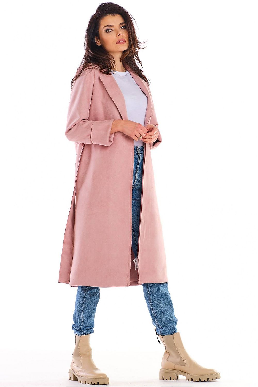 Sylverine Suede Belted Dressing Gown Coat