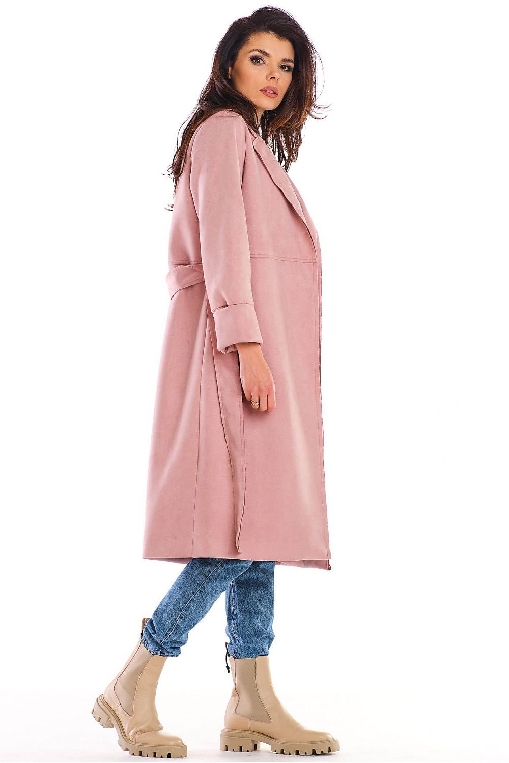 Sylverine Suede Belted Dressing Gown Coat