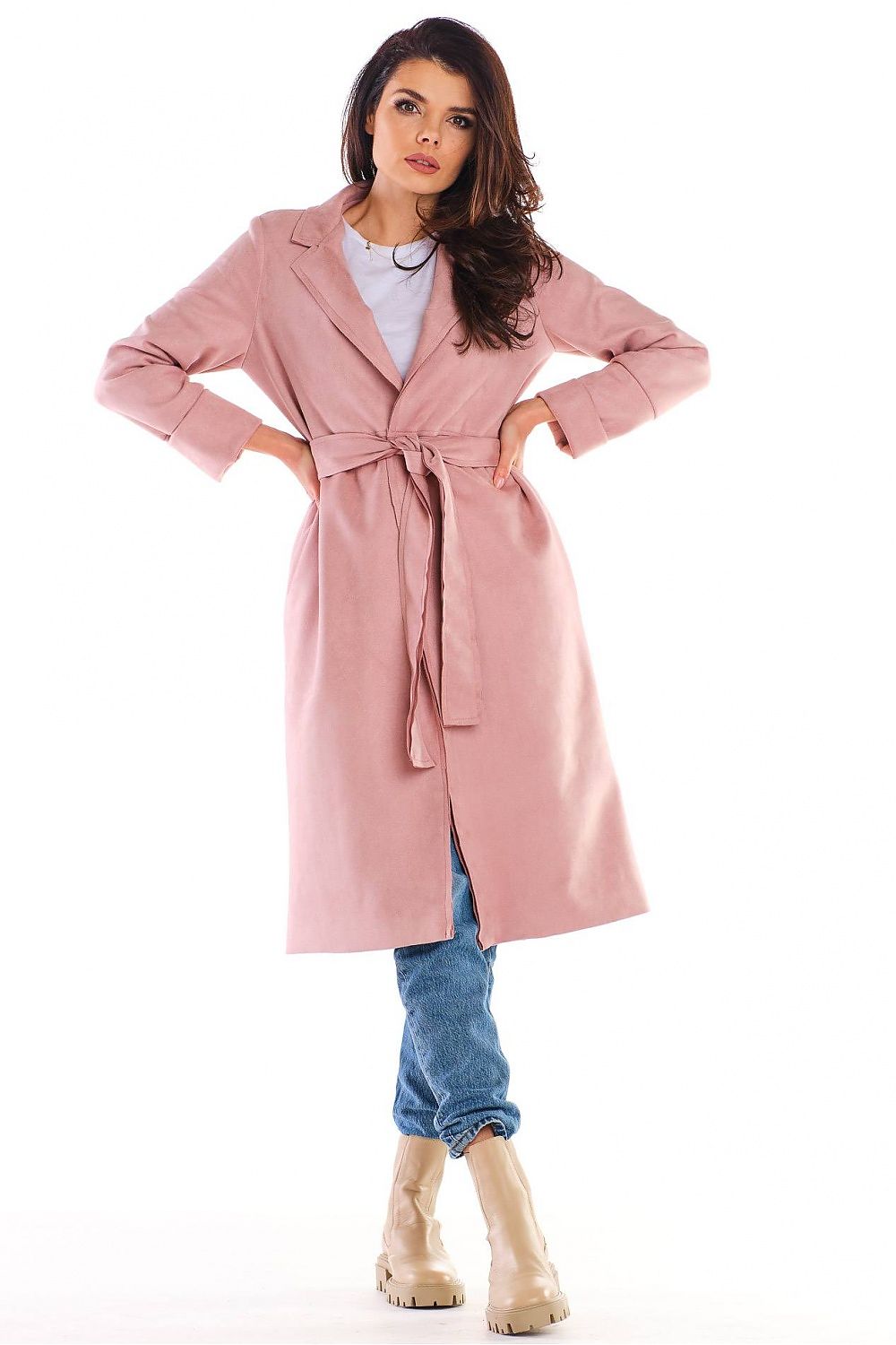 Sylverine Suede Belted Dressing Gown Coat