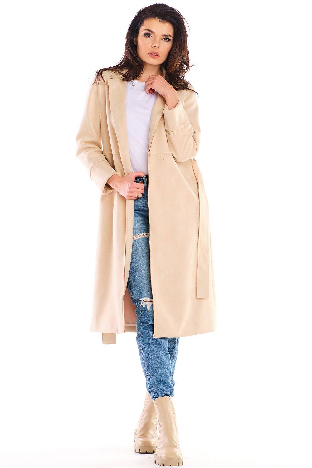 Sylverine Suede Belted Dressing Gown Coat