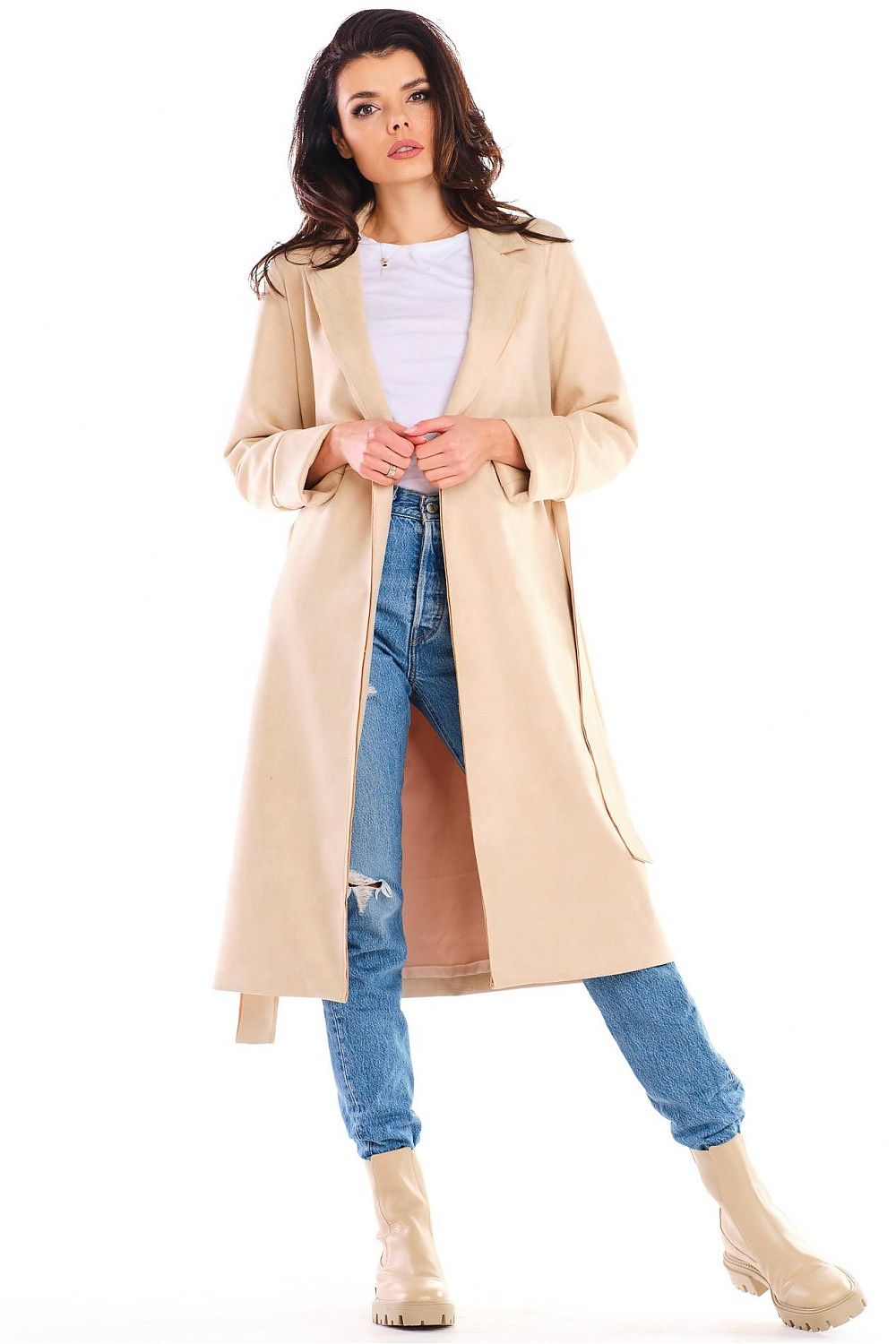 Sylverine Suede Belted Dressing Gown Coat