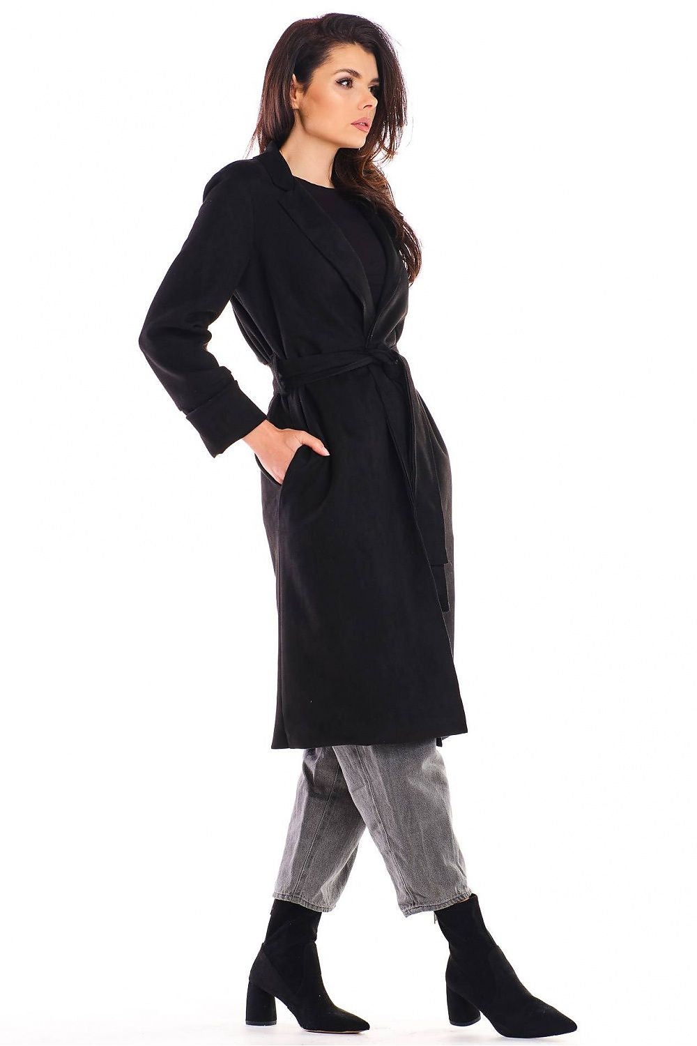 Sylverine Suede Belted Dressing Gown Coat