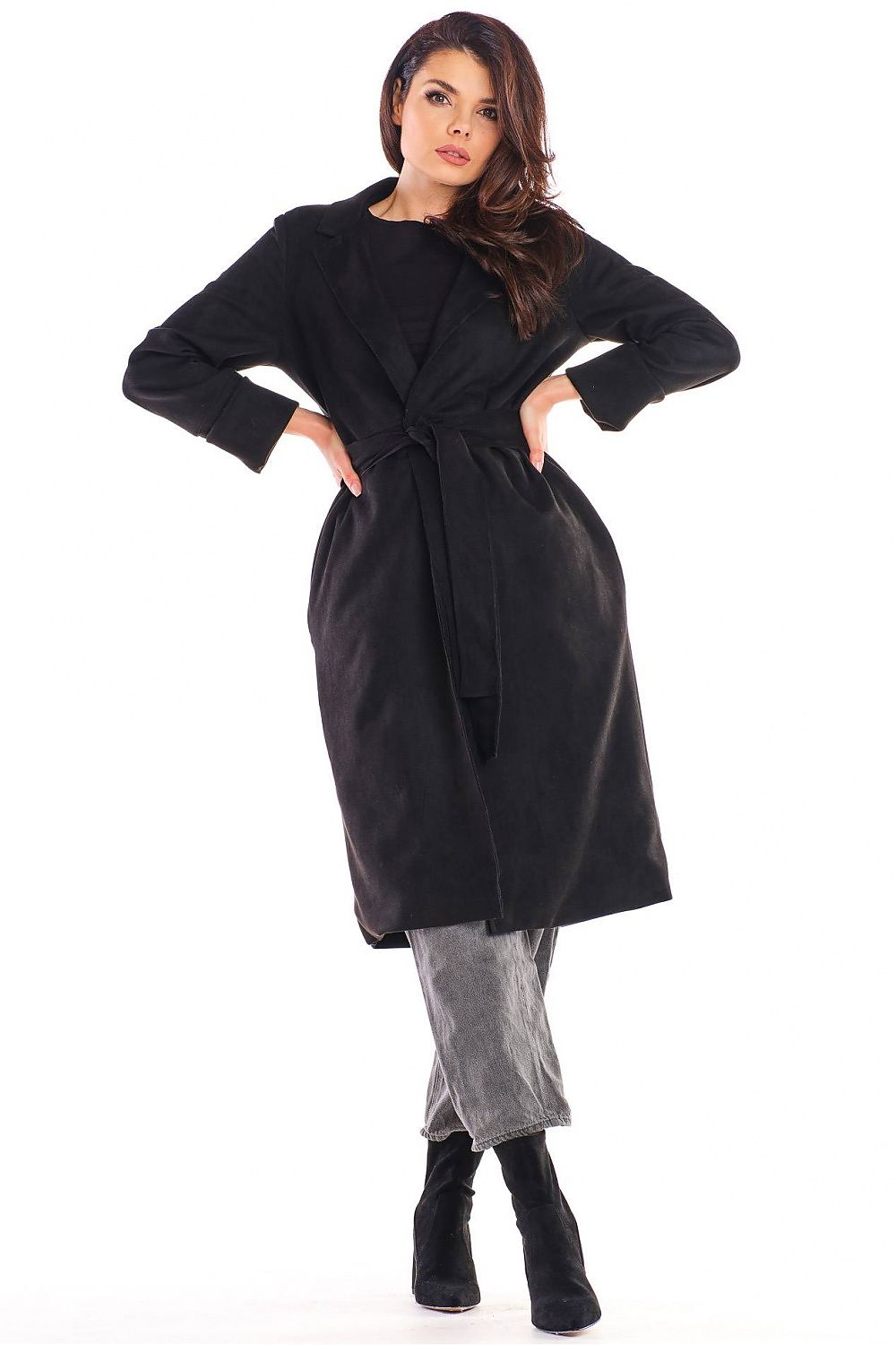 Sylverine Suede Belted Dressing Gown Coat