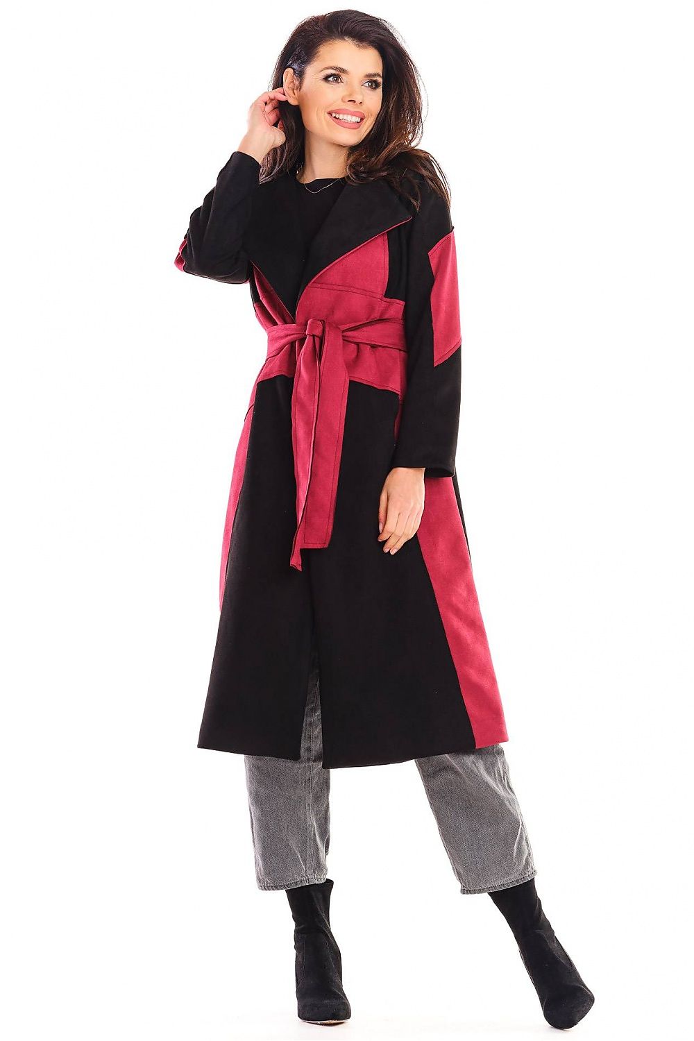 Auralenne Long Suede Belted Coat