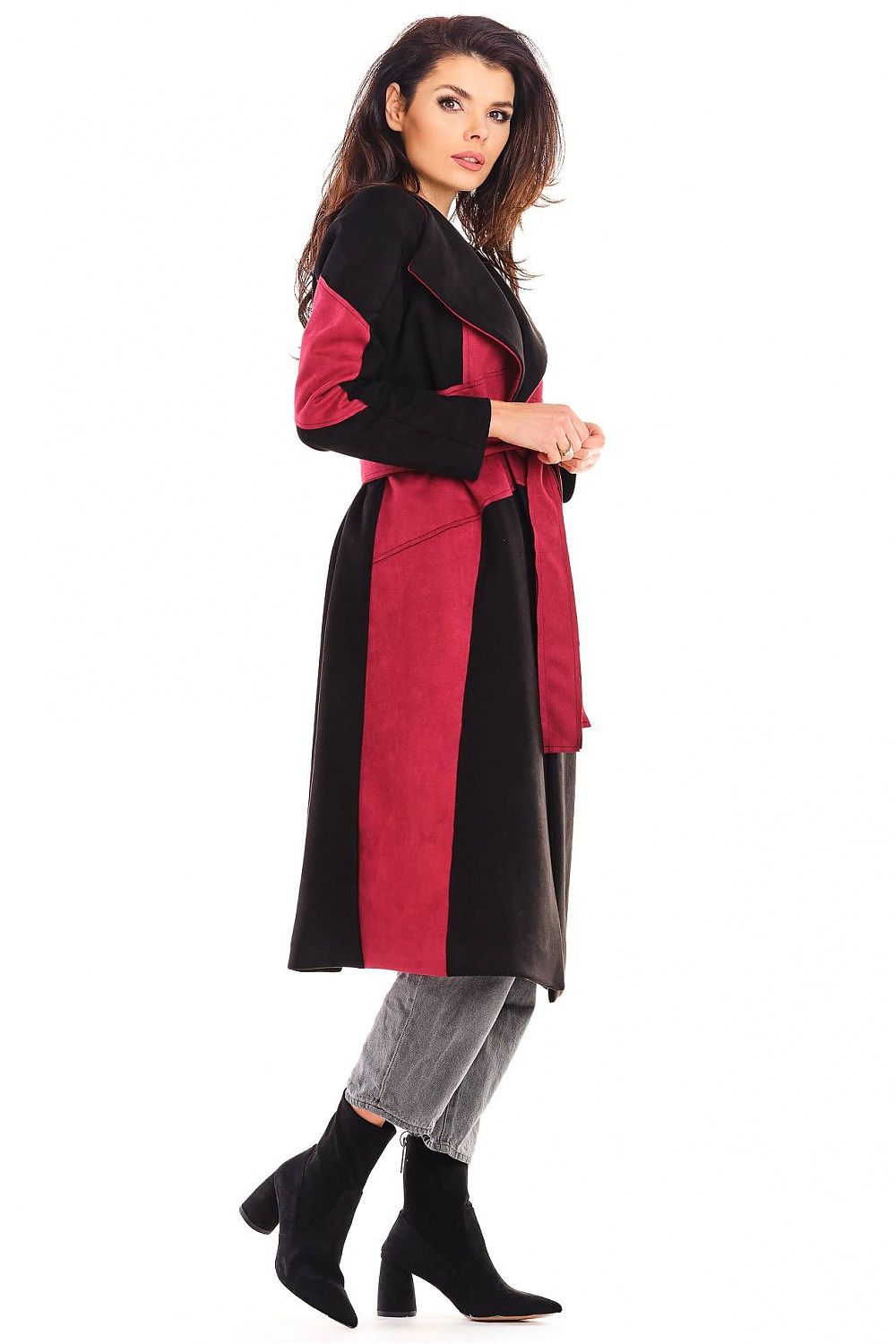 Auralenne Long Suede Belted Coat