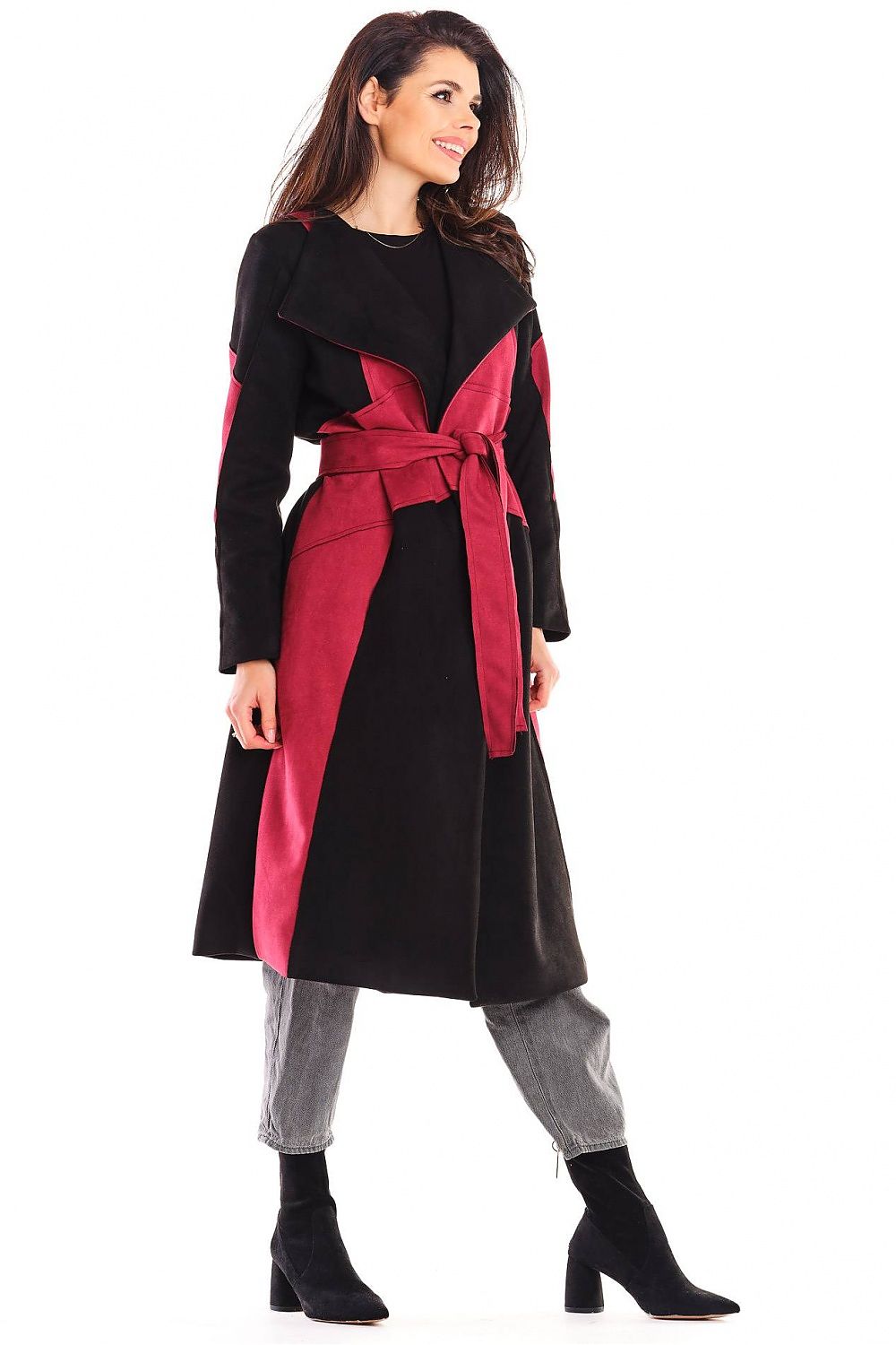 Auralenne Long Suede Belted Coat